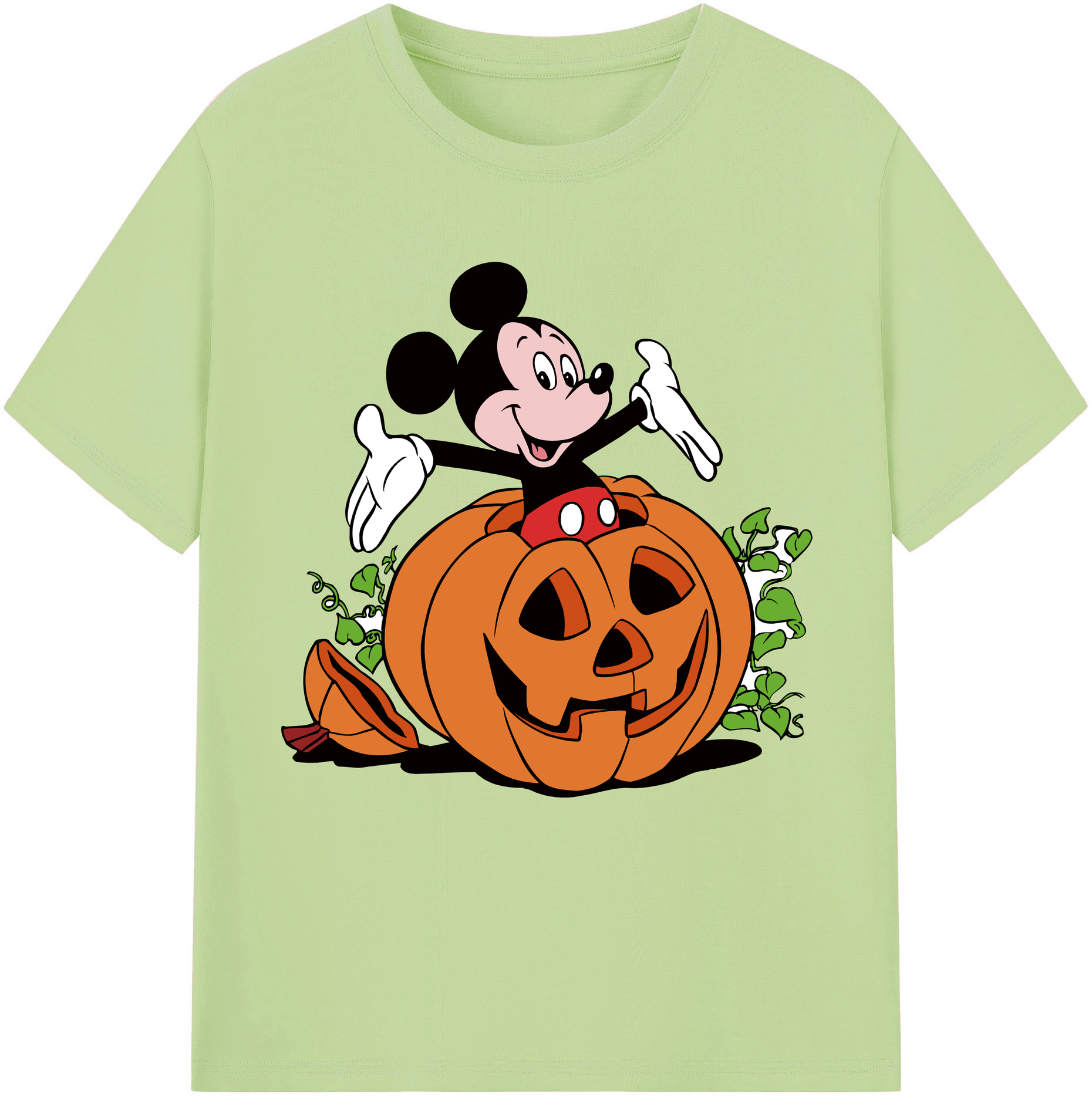 （画像用） ミッキーマウス Mickey Mouse 綿100％半袖Tシャツ（フロントプリント）